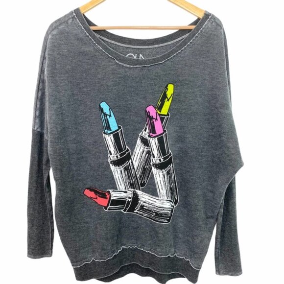 NEW Chaser Lipstick Dolman Sleeve Sweatshirt - Picture 2 of 5